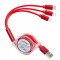 3 in 1 Multi USB Cable, Compatible for i Phone, Micro and C -Type, Charges 3 Phone at Same time 1.2meter Long 3 A Output. (Multicolor)