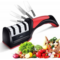 Knife Sharpener Manual 3 Stage Knife Sharpener Tool Advanced Knife Sharpener for Kitchen Knife Sharpener Rod Knife Sharpener Knives Sharpening Tool for Steel Knives