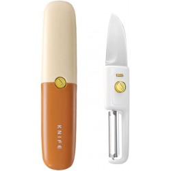 Knife Peeler Portable Knife for Fruit 2 in 1 Knife and Peeler for Kitchen Travel Knife with case Stainless Steel Blade