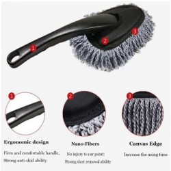 Mini Microfiber Duster Interior, Multi-Purpose Duster Brush with Handle for Car Cleaning & Household