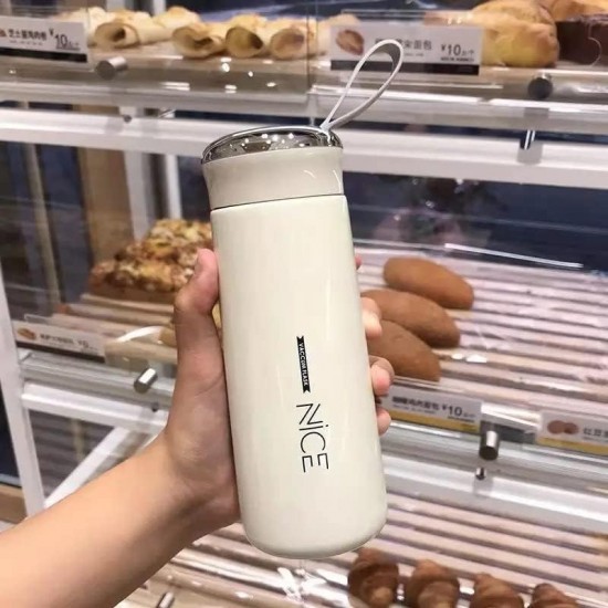 Nice Glass Water Bottle-400ML Hot and Cold Beverage for School, College, Home, Gym Multicolour Nice Glass Water Bottle-400ML Hot and Cold Beverage for School, College, Home, Gym Multicolour