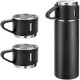 Vacuum Flask and Flask Set, 3 Steel Cups with Flask Combo, Size-500ML, Odorless & Keeps Liquid Cold/Hot, Ideal Gift for Diwali and Birthday Gift Return Gift