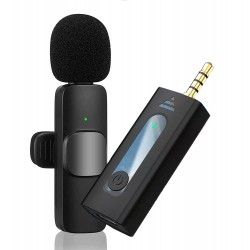 K35 Wireless Collar Microphone Lapel Lavalier Omnidirectional Mic Plug and Play Mike for Vlogging Interview Live Streaming YouTube Compatible with BT Speakers, DSLR Camera