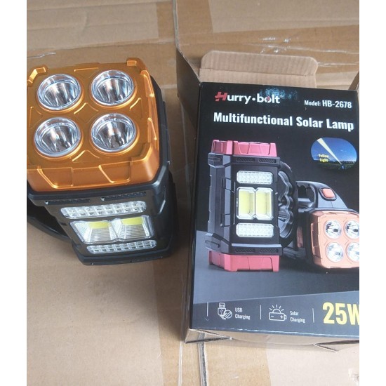 Multifunctional Solar Lamp 25W + Solar Charging, 8 LED White, 8 LED Yellow Light Multifunctional Solar Lamp 25W + Solar Charging, 8 LED White, 8 LED Yellow Light