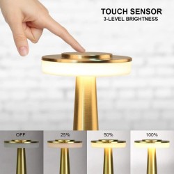 Metal LED Table Lamp with Touch Sensor Rechargeable Desk Lamp