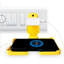 Plug Charging Stand Multi-Purpose Wall Holder Stand| Just Fit in Socket & hang| Mobile holding Stand| Plastic Wall Hang Mobile Holder with Universal Plug for All Phones (Multi-Color)