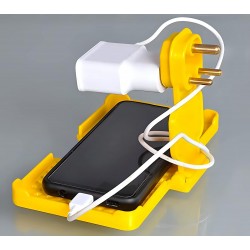 Plug Charging Stand Multi-Purpose Wall Holder Stand| Just Fit in Socket & hang| Mobile holding Stand| Plastic Wall Hang Mobile Holder with Universal Plug for All Phones (Multi-Color)