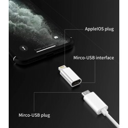 V8 to iPhone Connector, Lightning Male to Micro USB Female Adapter