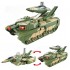Electric Automatic Deformation 2 in 1 Battery Operated Tank and Jet Fighter Airplane Toy with Lights, Shooting Music and Bump