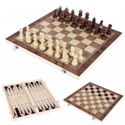 Small Foldable Wooden Chess Board Set