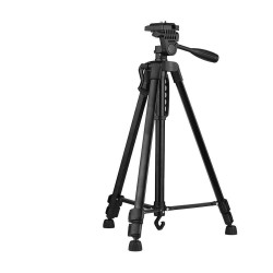 3366 Height Adjustable Aluminum Alloy Tripod Compatible with All Smart Phones, Camera, Go Pro Maximum Operating Height 4.5 ft Maximum Load Capacity up to 5kg