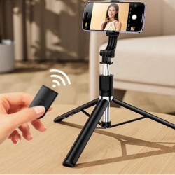 R1-L Selfie Stick Tripod, Extendable 3 in 1 Aluminum Selfie Stick with Bluetooth Remote